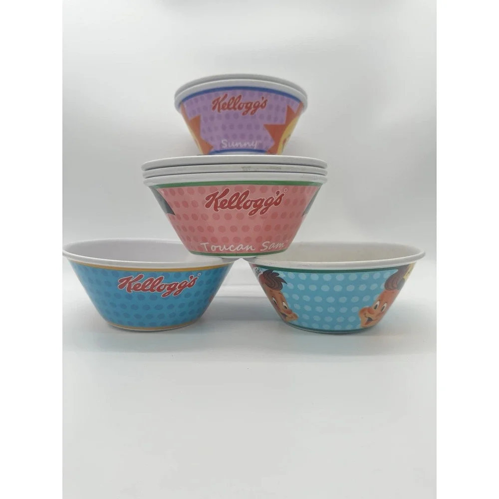 Lot of 7 Vintage Style Kellogg's Cereal Melamine Bowls 2014 Tony Toucan Sam
